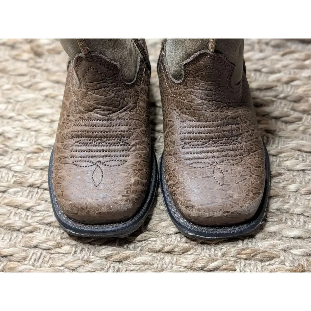 Ariat Kids Earth Rambler Brown Western Cowboy Boots Square Toe Toddler Size 5